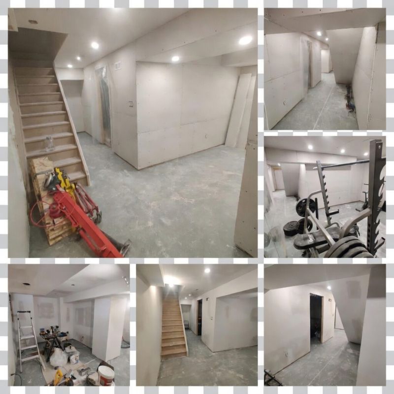Professional home renovation by expert contractor in Oakville, showing professional drywall installation and framing process.