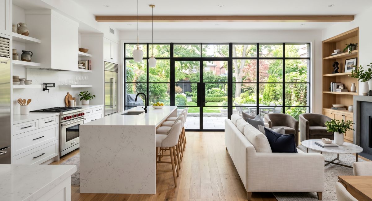 Professional high-end home renovation in Oakville by Bespoke Handyman contractor, featuring custom kitchen cabinetry and modern open-concept living.