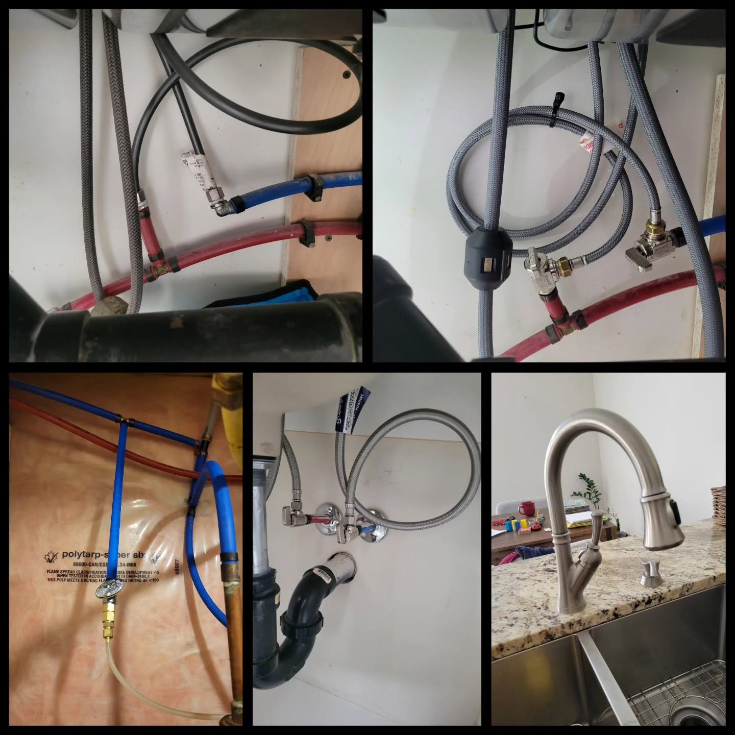 Kitchen sink plumbing lines and faucet installation completed by Phil from Bespoke Handyman in Oakville
